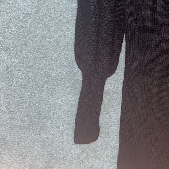 Express Dress Womens Medium Black Sweater Midi Ribbed Minimalist Timeless Fall - Picture 8 of 10